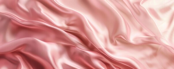 Wall Mural - A pink fabric with a pattern of waves and ripples. The fabric is soft and smooth to the touch. Free copy space for text.