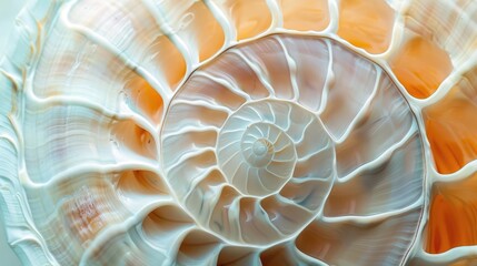 spiral shell on blue background