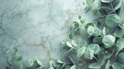 Wall Mural - Plant on Marble Surface