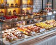 © Pornarun - A bakery display case filled with a variety of pastries, cakes, and desserts