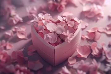 Wall Mural - Pink Petals Box