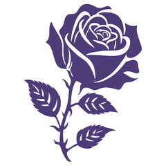Wall Mural - A purple rose with leaves