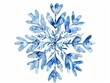 © Pornarun - A delicate blue snowflake painted in watercolor. Perfect for winter and holiday designs.