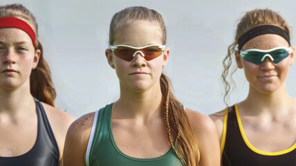 portrait of female track and field athletes