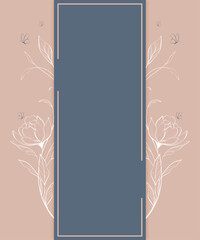 Wedding background card decorative floral border. Thank you, rsvp, invitation elegant card