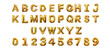 © Maestro - Gold foil balloon alphabet and numbers cut out png on transparent background