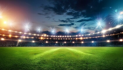 Wall Mural - Illuminated Stadium at Night background