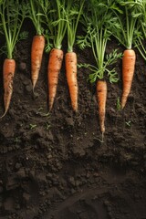 Wall Mural - carrots in the ground Generative AI
