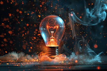 Wall Mural - High-speed video of a traditional electric bulb exploding