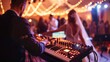 © Fitriyani - celebration wedding party couples dancing dj mixer background music reception event happy white woman marriage groom blur beauty people band male love.