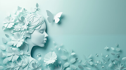 Woman Beauty,blue  feminine floral, beautiful women wallpaper butterfly background