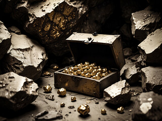 gold and treasure in the cave