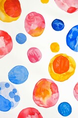 Poster - Wallpaper type illustration of watercolour circles and splashes patterns