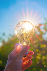 Poster - A person holds a light bulb in their hand, potentially ready for a lighting situation or project