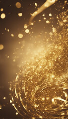 Wall Mural - Abstract luxury swirling gold background with gold particles Christmas Golden light shine particles