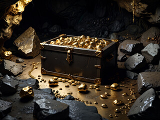 gold and treasure in the cave