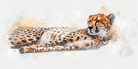 Canvas Print - A cheetah lying down, with its fur and body visible