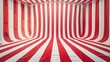 © Fitriyani - Circus tent background illustration with copy space , colorful design striped white and red retro entertainment carnival backdrop.