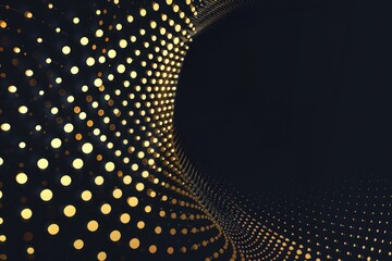 Wall Mural - A modern, abstract design featuring interlocking circles on a black and gold background