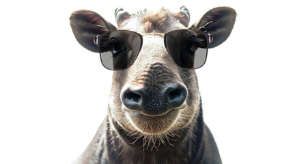 Tapir with sunglasses on transparent background