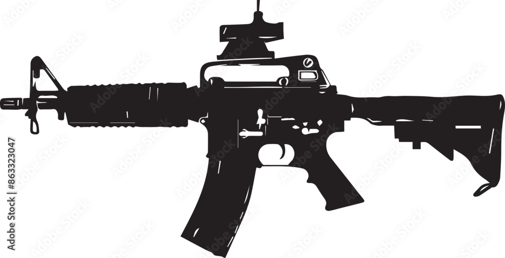 Many Rifle Drawing Background Gun Vector rifle isolated on white Background Stock Vector | Adobe Stock