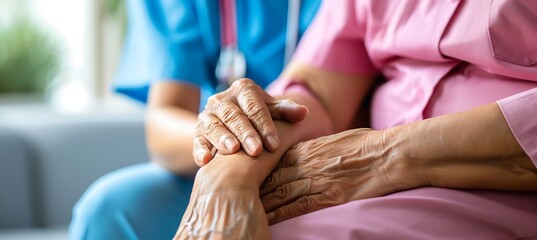 Wall Mural - Doctor providing palliative care to a terminally ill patient in a hospice thorough image investigation of palliative care practices