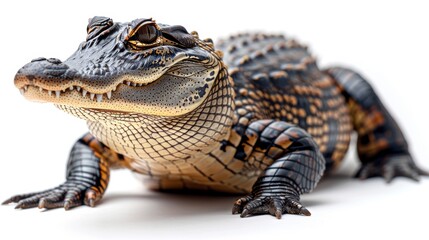 isolated white background with clipart of an alligator