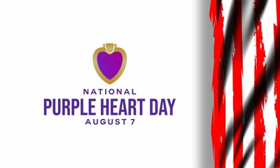 Sticker - national Purple Heart Day background template. Holiday concept. background, banner, placard, card, and poster design template . vector illustration.