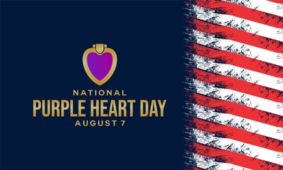 Wall Mural - national Purple Heart Day background template. Holiday concept. background, banner, placard, card, and poster design template . vector illustration.