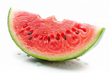Wall Mural - Watermelon slice isolated on white background cutout. Clipping Path