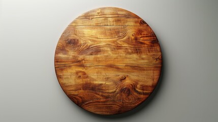 Wall Mural - Isolated round wooden board with a white background
