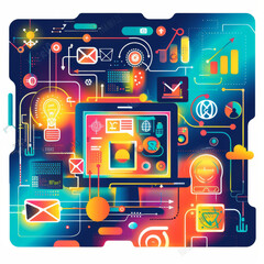 Wall Mural - Vector illustration of web design and development.	
