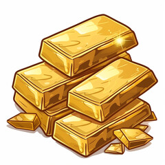 stack of gold bars isolated vector illustration on white background