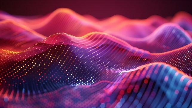 Vibrant Wave of Intricately Woven Network Patterns in an Ethereal Digital Landscape