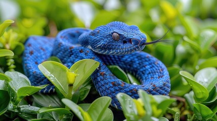 Wall Mural - Blue pit viper from indonesia 