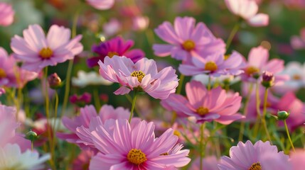 Poster - Cosmos Flower Field in Autumn