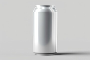 Wall Mural - blank white aluminum soda can mockup on transparent background high resolution 3d render