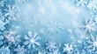 © TheWaterMeloonProjec - Winter background with ice snowflakes in blue tones and copy space surrounded by real icy crystals for festive touch