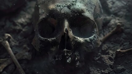 Human Skull Crossbones Dark Mysterious