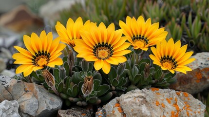 Poster - Gazania Flowers in the Meadow