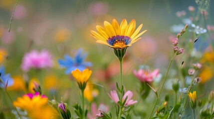 Poster - Gazania Flowers in the Meadow