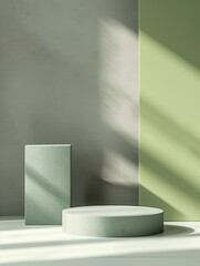 Wall Mural - 3D podium. Abstract minimal scene with geometrical forms. Design for product presentation.