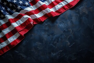 Wall Mural - American National Holiday: Patriotic Display of US Flags with Stars, Stripes, and National Colors for President's Day, 4th of July, Veterans Day, Memorial Day