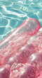 © lichaoshu - Pink inflatable bed in the swimming pool