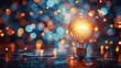 © btiger - Innovative Light Bulb in Futuristic Setting Representing Smart Technology and Creative Business Ideas