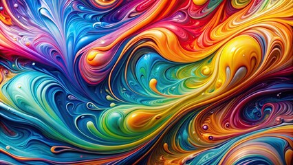 Wall Mural - Colorful liquid background with abstract swirling patterns , vibrant, colorful, abstract, liquid, background, design, artistic