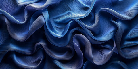 effect wave liquid design your space copy background elegant blue dark pleats soft wavy fabric shiny background texture satin silk blue dark background abstract blue black 