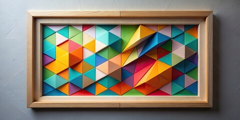Wall Mural - Framed abstract art piece with colorful geometric shapes , abstract, art, framed, contemporary, modern, design, shapes