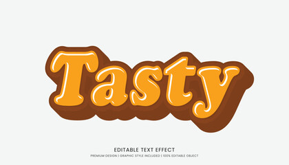 Wall Mural - tasty editable food text effect template 3d bold typography style, food logo and fast food brand