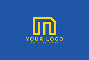 Sticker - Lowercase Letter M Monogram Logo, Simple Flat Design Template for Technology, Branding, Business, Corporate, Company Identity Related with Initial M